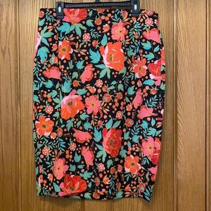 Flower print scuba skirt